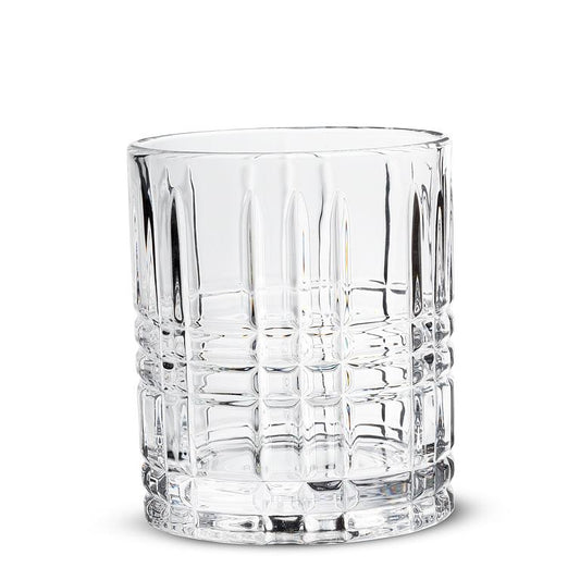 Grid Cut Spinning Tumbler Glass