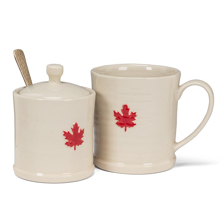 Maple Leaf On Rimmed Mug