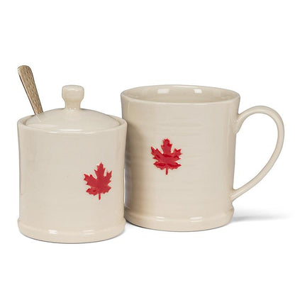 Maple Leaf On Rimmed Mug