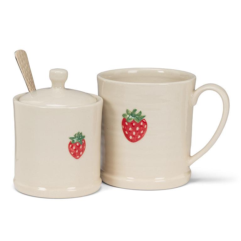 Strawberry On Rimmed Mug