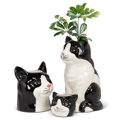 Sitting Black Cat Vase
