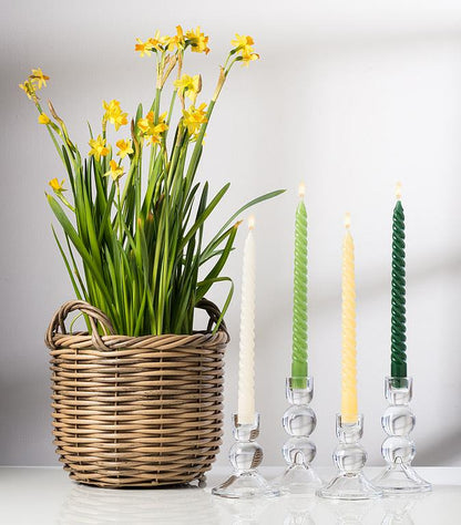 Tight Spiral Taper Candle | Hunter Green