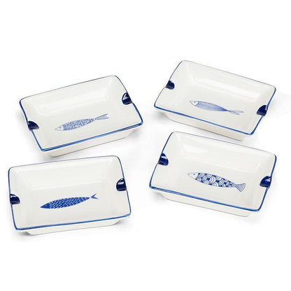 Blue Fish Small Rectangle Dish
