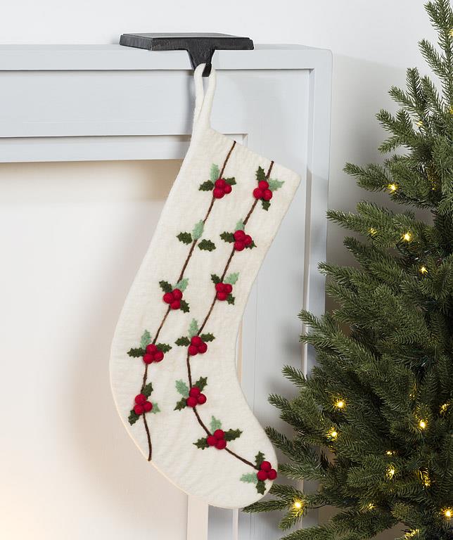 Holly & Berries Christmas Stocking
