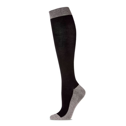 Two-Tone Contrast Compression Sock, Black, 9-11