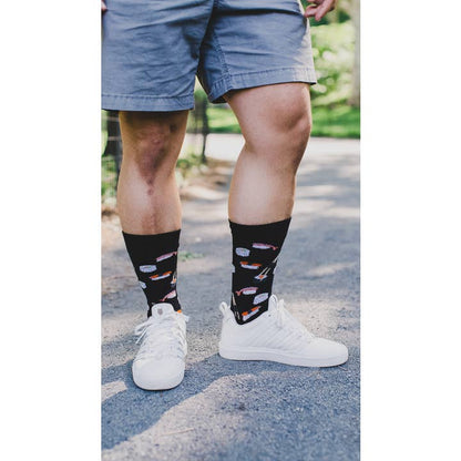 Men's Bamboo Crew Socks Black Sushi