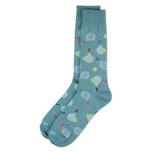 Men's Bamboo Crew Socks Dusty Green Tennis