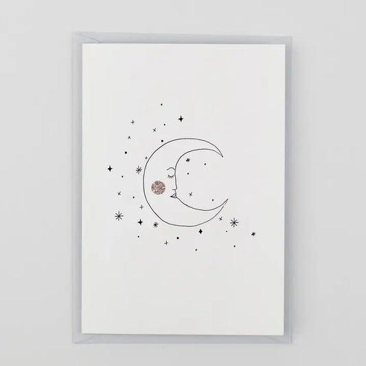 Moonface Hand Finished Card
