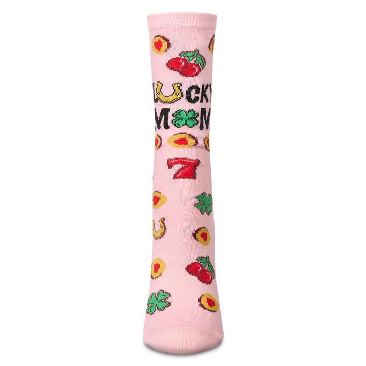 Greeting Card Socks Confetti Pink Lucky Mom