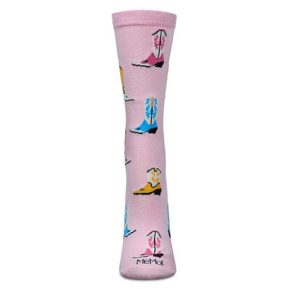 Women's Bamboo Crew Socks Crystal Rose Sassy Boots