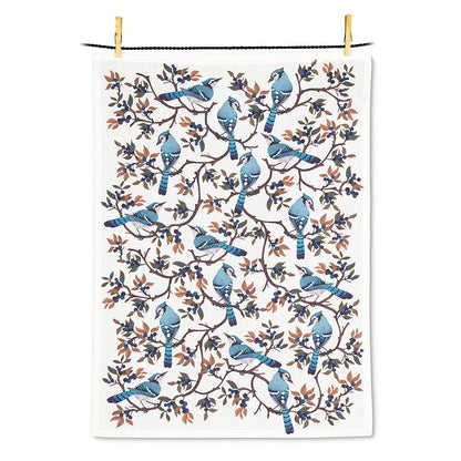 Blue Jays + Berries Kitchen Tea Towel