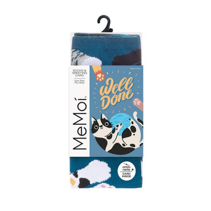 Greeting Card Socks Round Of Appaws Blue Sapphire