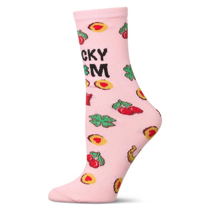 Greeting Card Socks Confetti Pink Lucky Mom