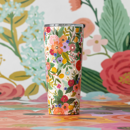 Rifle Paper Garden Party Cream Tumbler 24oz