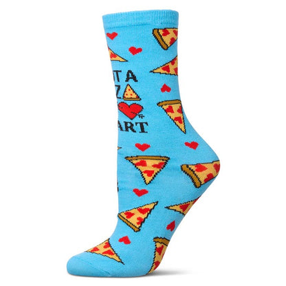 Greeting Card Socks Blue U Gotta Pizza My Heart