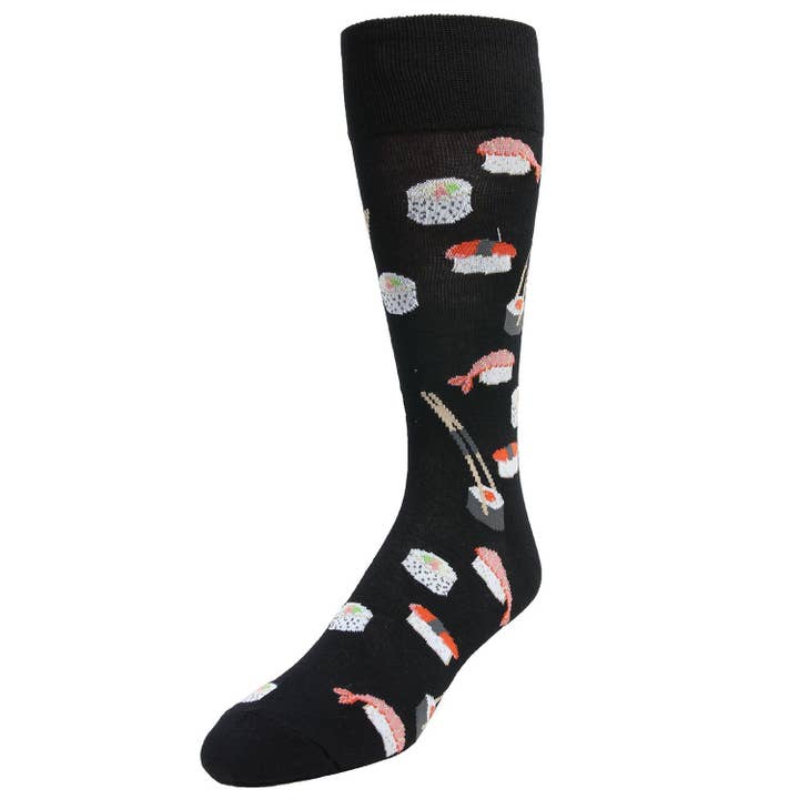 Men's Bamboo Crew Socks Black Sushi