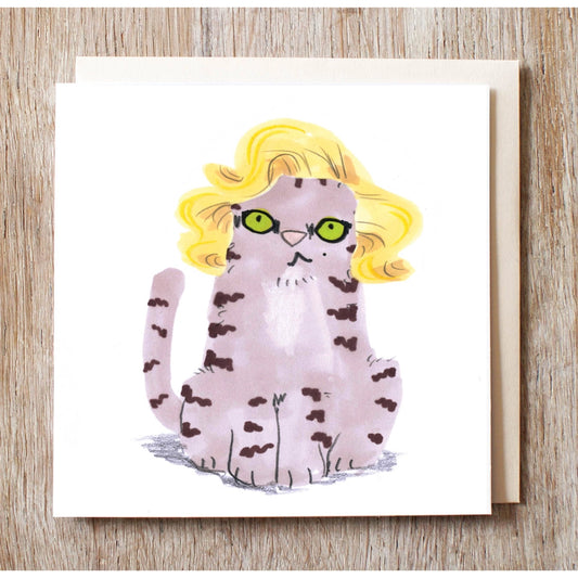 Cat in Marilyn Wig Card