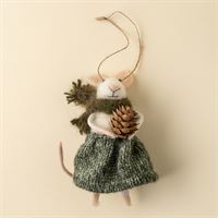 Pinecone Patrice Mouse Holiday Ornament