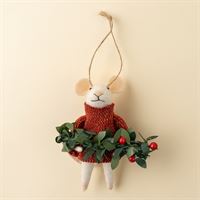 Winter Bough Winston Mouse Holiday Ornament