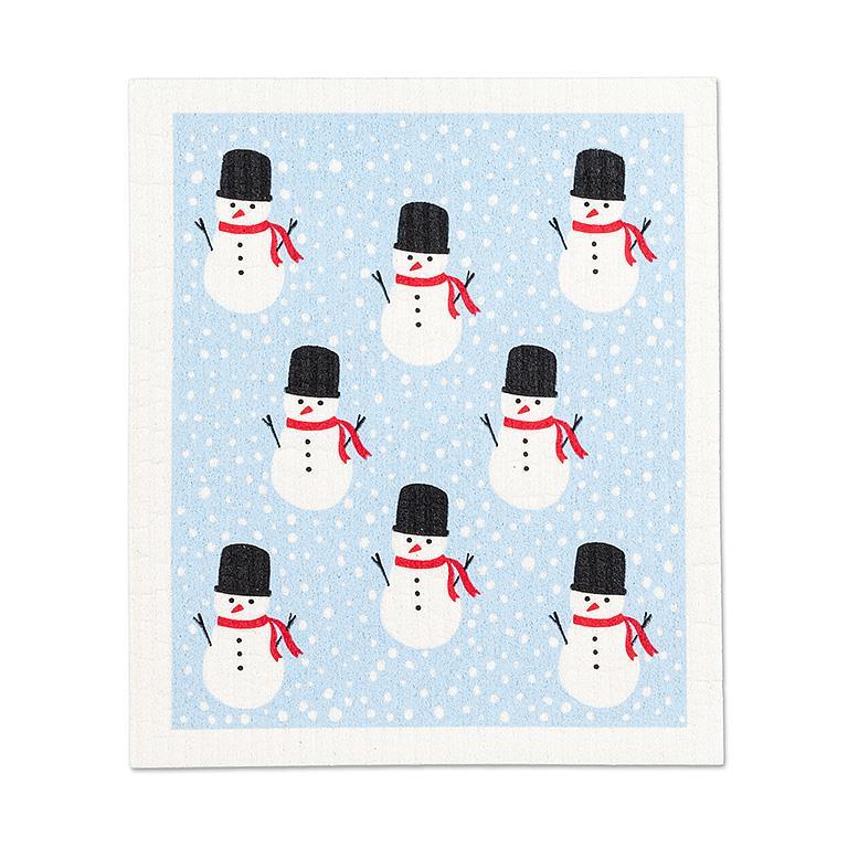 Swedish Dishcloths Set of 2 Square Hat Snowman