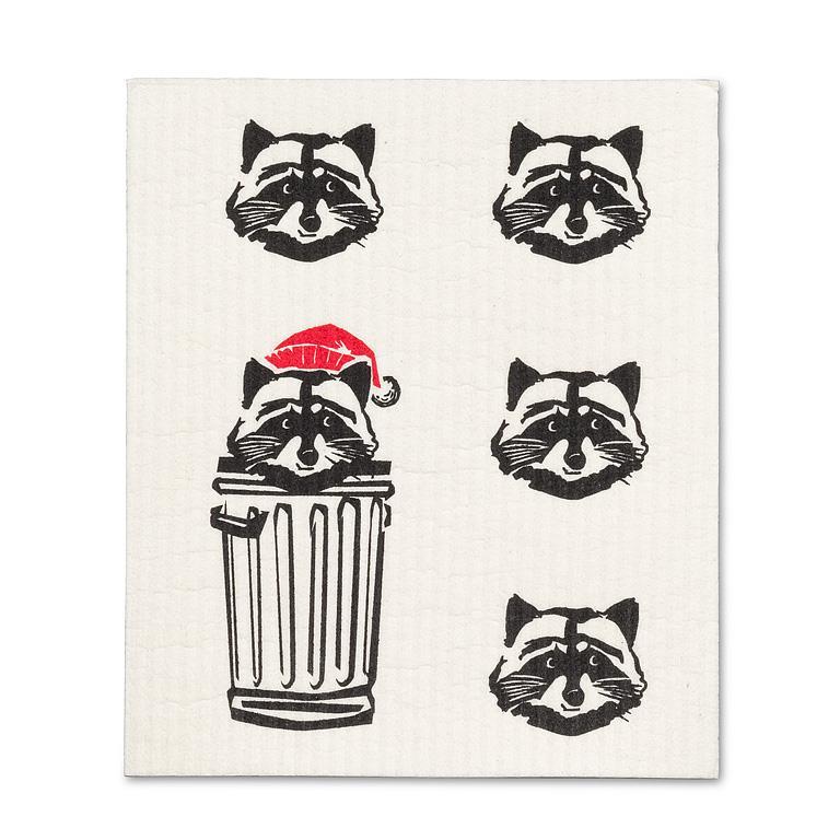 Swedish Dishcloths Set of 2 Raccoon w/Hat