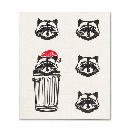Swedish Dishcloths Set of 2 Raccoon w/Hat