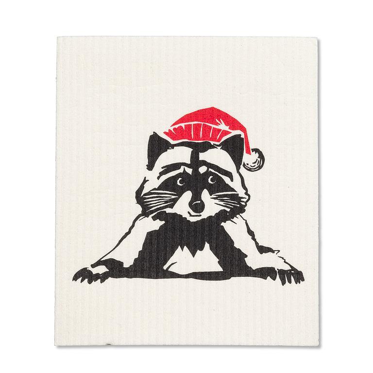 Swedish Dishcloths Set of 2 Raccoon w/Hat