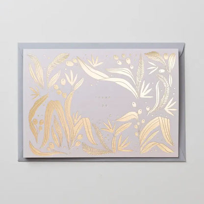 Thank You Gold Foiled Botanical Greeting Card