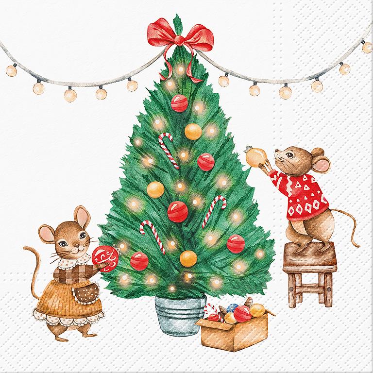 Tiny Christmas Luncheon Napkins