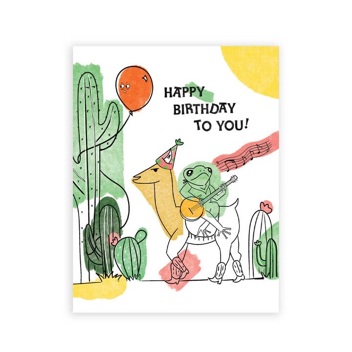 Froggy Llama Birthday Drama Card