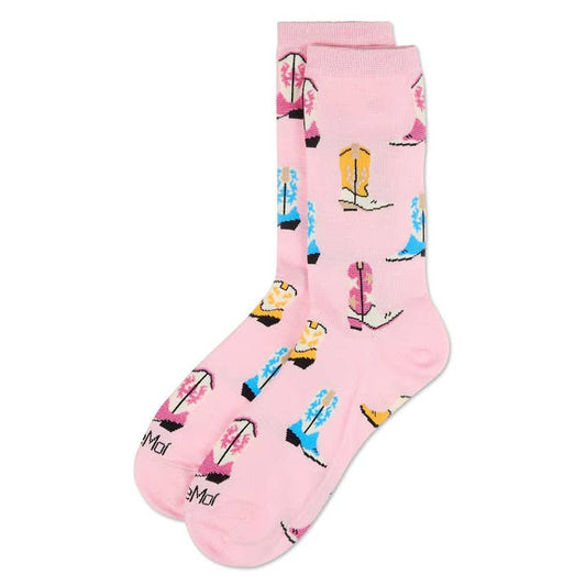 Women's Bamboo Crew Socks Crystal Rose Sassy Boots