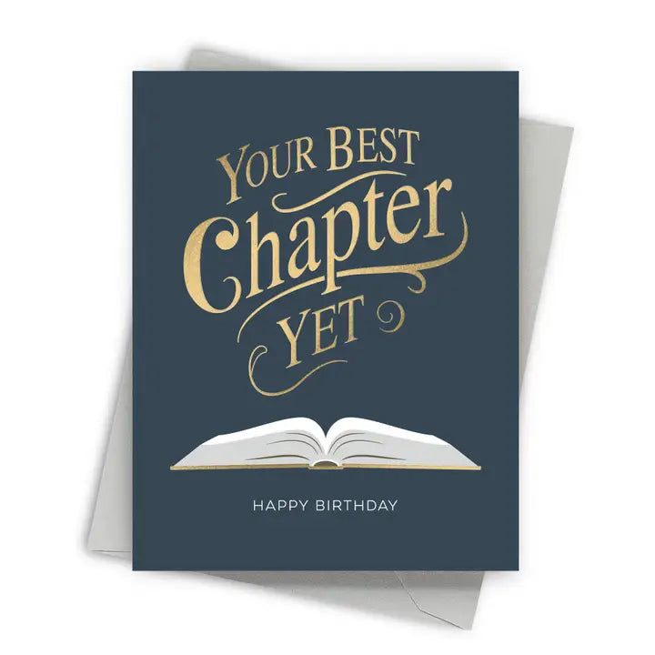 Best Chapter Foil-Pressed Birthday Card For Book Lovers