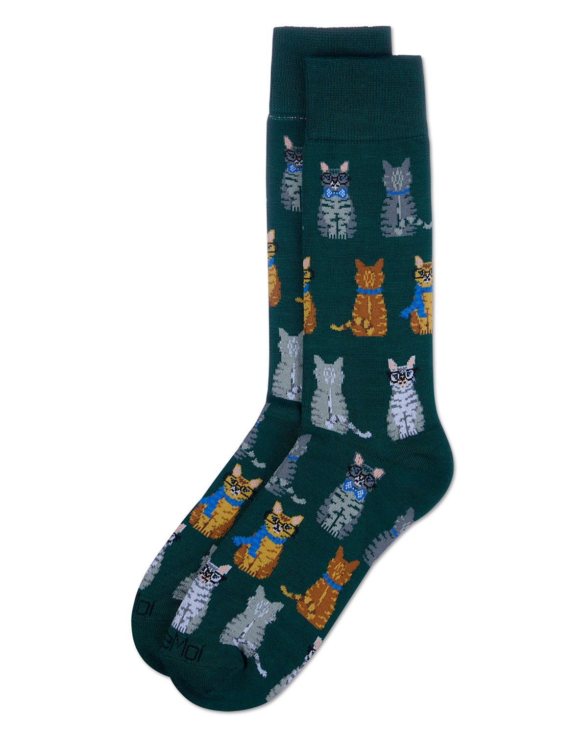 Men's Bamboo Crew Socks Rain Forest Cats