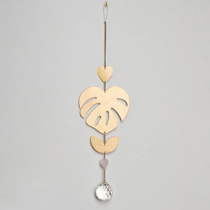 Suncatcher - Monstera Leaf / Rose Quartz
