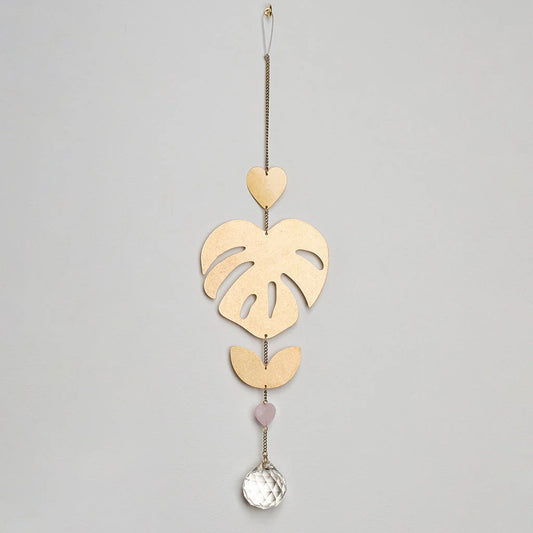 Suncatcher - Monstera Leaf / Rose Quartz