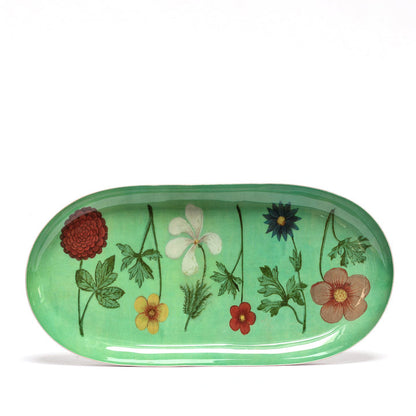 Oval Enamel Tray Festival of Flowers