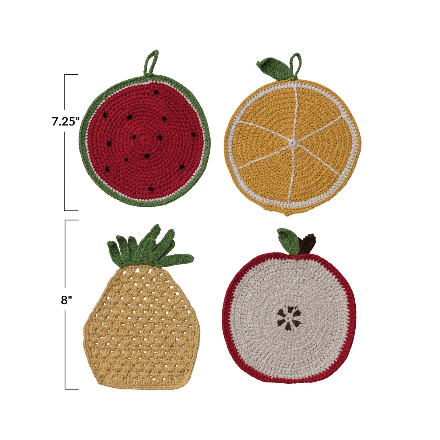 Cotton Crocheted Fruit Shaped Pot Holder