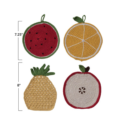 Cotton Crocheted Fruit Shaped Pot Holder