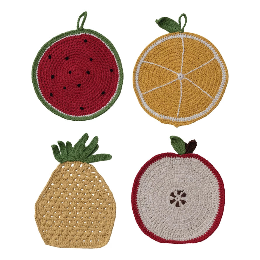 Cotton Crocheted Fruit Shaped Pot Holder