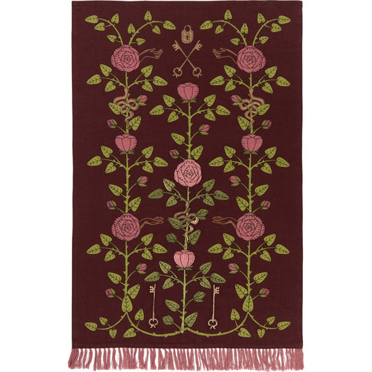 Rose Briar Embroidered Dishtowel