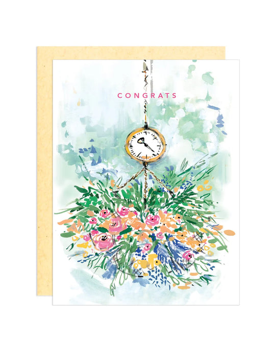 Congrats Hanging Basket Card