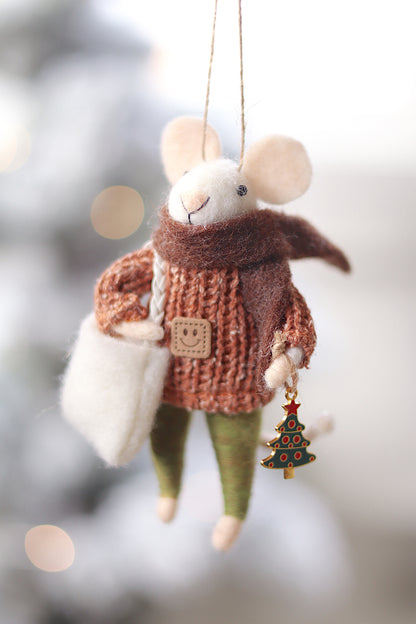 Festive Frederick Mouse Holiday Ornament