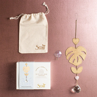 Suncatcher - Monstera Leaf / Rose Quartz