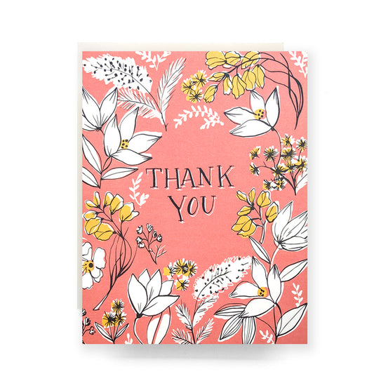 Floral Toile Thank You Card