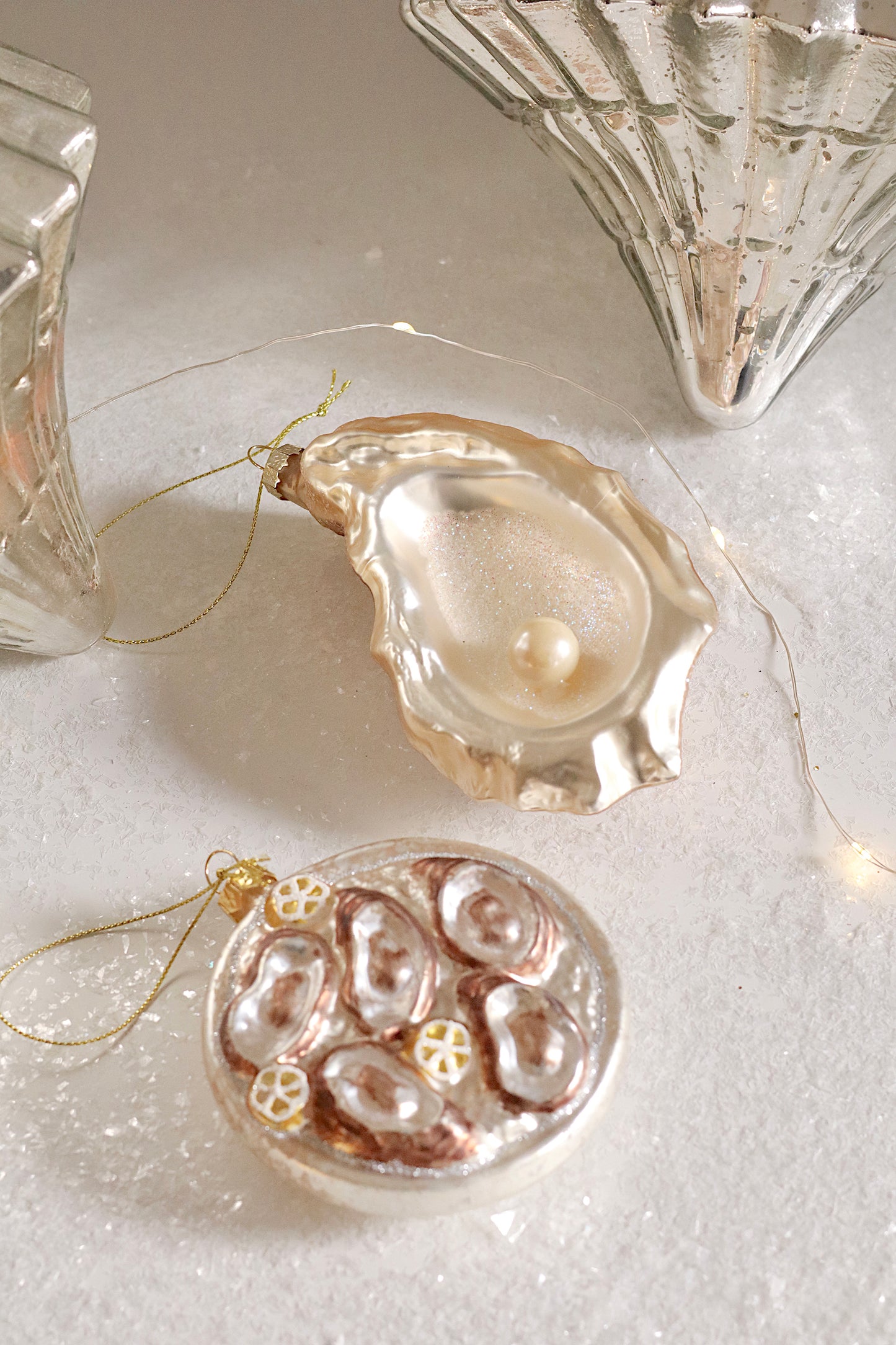 Oyster Glass Holiday Ornament
