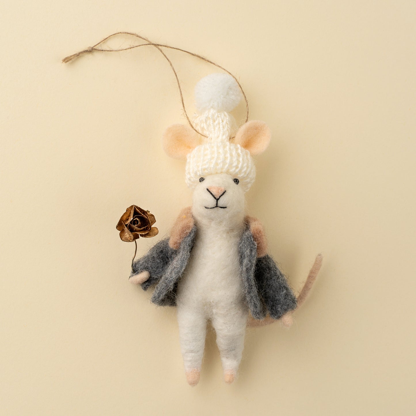 Gilded Rose Glen Mouse Holiday Ornament