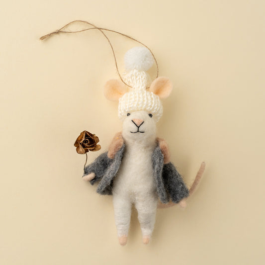 Gilded Rose Glen Mouse Holiday Ornament