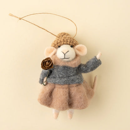 Gilded Rose Greta Mouse Holiday Ornament