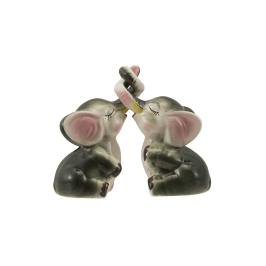 Vintage Reproduction Interlocking Elephant Salt + Pepper Shaker