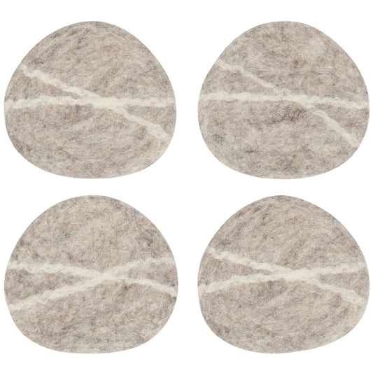 Striato Felt Coaster Set of 4 Flint